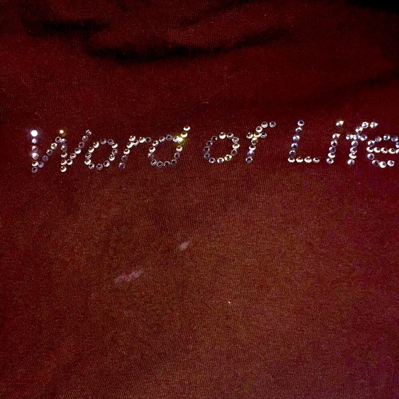 Word of Life Brown Rhinestone T-Shirt M - Picture 3 of 9